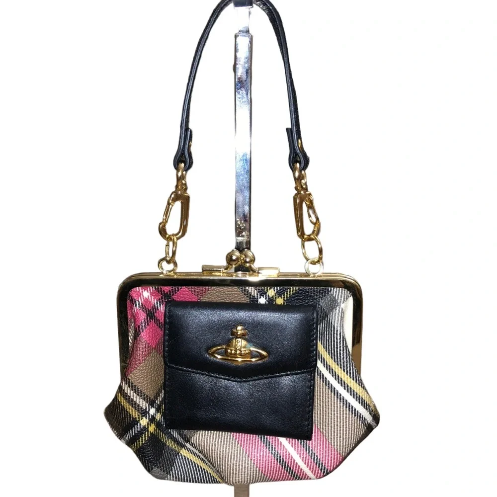 RARE Vivienne Westwood Vintage Mini Black/Red Plaid Clutch/Handbag - Picture 2 of 16